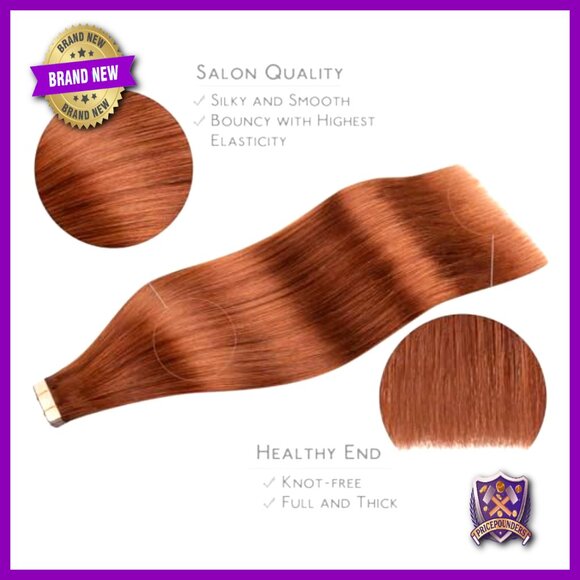 14 Inch Tape In Hair Extensions, 20 Pieces 50g Human Hair Straight main image 4